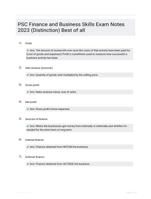 PSC Finance and Business Skills Exam Notes 2023 (Distinction) Best of all