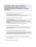 CCS EXAM LATEST  ACTUAL EXAM 13  QUESTIONS AND CORRECT DETAILED ANSWERS  (VERIFIED ANSWERS) |ALREADY GRADED A+