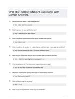 CPO TEST QUESTIONS |79 Questions| With Correct Answers.