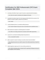 Certification for IRB Professionals (CIP) Exam Complete Questions & Answers