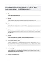 Airlines training Study Guide (35 Terms with Correct Answers for 2024 Update)..