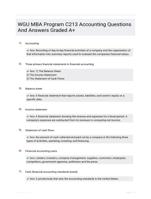 WGU MBA Program C213 Accounting Questions And Answers Graded A+