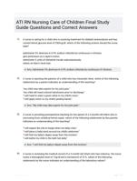 ATI RN Nursing Care of Children Final EXAM QUESTIONS (50 TERMS) WITH VERIFIED DEFINITIONS UPDATED 2024