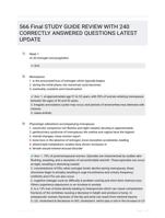 566 Final STUDY GUIDE REVIEW WITH 240 CORRECTLY ANSWERED QUESTIONS LATEST UPDATE