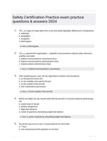 Safety Certification Practice exam practice questions & answers 2024