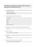 Dell Client Foundations Study Guide 2023 (67) Questions And Answers (A+).