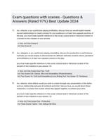 Exam questions with scenes - Questions & Answers (Rated 97%) Best Update 2024