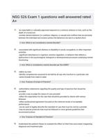 NSG 526 Exam 1 questions well answered rated A+