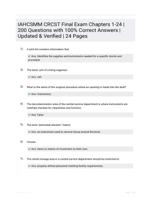 IAHCSMM CRCST Final Exam Chapters 1-24  | 200 Questions with 100% Correct Answers | Updated & Verified | 24 Pages