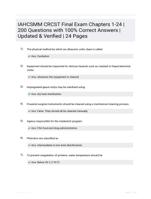 IAHCSMM CRCST Final Exam Chapters 1-24  | 200 Questions with 100% Correct Answers | Updated & Verified | 24 Pages