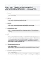 NURS 6501 Endocrine EXAM QUESTIONS (27 TERMS) WITH VERIFIED DEFINITIONS UPDATED 2024