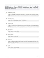 MIS Access Exam (UNH) questions and verified correct answers