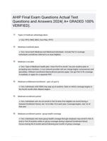 AHIP 2023 Final Exam Questions and Answers Latest (2023 / 2024) (Verified Answers)