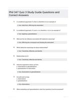 Phil 347 Quiz 3 Study Guide Questions and Correct Answers