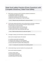 State food safety Practice (Exam Questions with Complete Solutions), State Food Safety