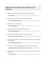 Walmart Food/Safety Test QUESTIONS AND ANSWERS 100% VERIFIED A+ GUARANTEED