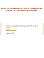 RN ATI VATI COMPREHENSIVE PREDICTOR EXAM 2024 FORM C 180 QUESTIONS AND ANSWERS