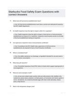 Starbucks Food Safety Exam Questions with correct Answers