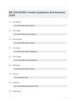 NR 226 EXAM 2 review Questions and Answers 2024