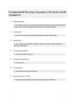 Fundamental Nursing Concepts LVN Study Guide Graded A+