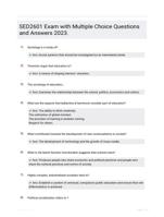 SED2601 Exam Questions Questions and Answers, Graded A+ 2024