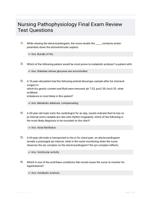 Nursing Pathophysiology Final Exam Review Test Questions