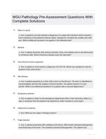 WGU Pathology Pre-Assessment Questions With Complete Solutions