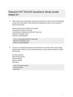 Pearson DVT NCLEX Questions Study Guide Rated A+