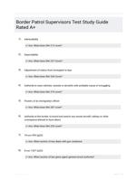 Border Patrol Supervisors Test Study Guide Questions and Correct Answers