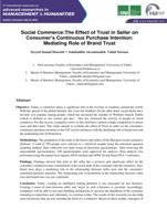 Social Commerce:The Effect of Trust in Seller on  Consumer’s Continuous Purchase Intention:  Mediating Role of Brand Trust