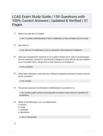 LCAS Exam Study Guide | 150 Questions with 100% Correct Answers  | Updated & Verified | 31 Pages