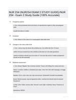 NUR 254 (NUR254 EXAM 2 STUDY GUIDE)/NUR 254 - Exam 2 Study Guide (100% Accurate)