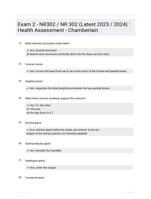 Exam 2 - NR302 / NR 302 (Latest 2023 / 2024) : Health Assessment - Chamberlain