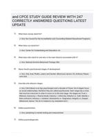 and CPCE STUDY GUIDE REVIEW WITH 247 CORRECTLY ANSWERED QUESTIONS LATEST UPDATE