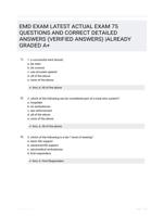 EMD EXAM LATEST  ACTUAL EXAM 75  QUESTIONS AND CORRECT DETAILED ANSWERS  (VERIFIED ANSWERS) |ALREADY GRADED A+