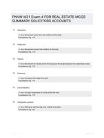 PNVN1631 Exam 4 FOR REAL ESTATE  MCQS SUMMARY SOLICITORS  ACCOUNTS