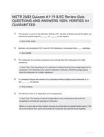 METR 2603 Quizzes #1-19 & EC Review Quiz QUESTIONS AND ANSWERS 100% VERIFIED A+ GUARANTEED