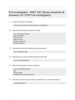 Fire Investigator - PART 1&2 (Study Questions & Answers For TCFP Fire Investigator)