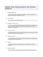 adjuster EXAM 2024 QUESTIONS WITH CORRECT DETAILED ANSWERS WITH RATIONALES |VERIFIED|A+ GRADE