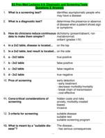 B3 Prev Med Lectures 8-9. Diagnostic and Screening Tests Questions & Answers