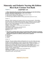 Maternity and Pediatric Nursing 4th Edition  Ricci Kyle Carman Test Bank CH.1-51