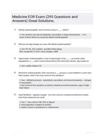 Medicine EOR Exam (295 Questions and Answers) Great Solutions.