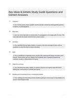 Key Ideas & Details Study Guide Questions and Correct Answers