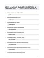 HOSA Bowl Study Guide 2023 QUESTIONS & ANSWERS 2023 ( A+ GRADED 100% VERIFIED)