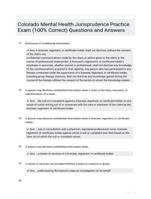 Colorado Mental Health Jurisprudence  Exam Study Guide 2024