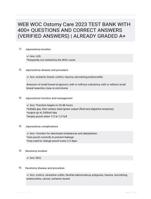 WEB WOC Ostomy Care 2023 TEST BANK WITH 400+ QUESTIONS AND CORRECT ANSWERS (VERIFIED ANSWERS) | ALREADY GRADED A+