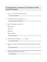 IT Assignment 2 answers |27 Questions| With Correct Answers.