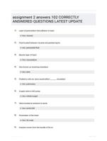 assignment 2 answers 102 CORRECTLY ANSWERED QUESTIONS LATEST UPDATE