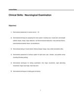 Clinical Skills: Neurological Examination