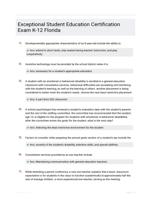 Exceptional Student Education Certification Exam K-12 Florida